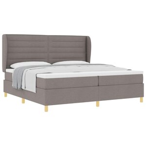 vidaXL Lit à ressorts avec matelas gris foncé 90x190 cm Taupe tissu