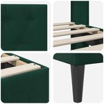 vidaXL Cadre de lit avec tête de lit Vert foncé 180 x 200 cm Velours