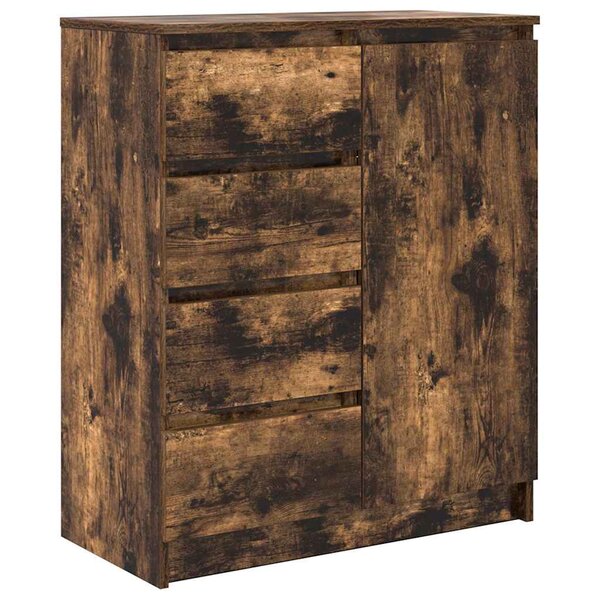 vidaXL Buffet avec tiroirs chêne fumé 71x35x84 cm bois d'ingénierie