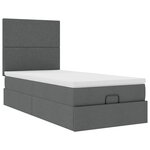 vidaXL Lit ottoman avec matelas et LED Gris foncé 80x200cm tissu