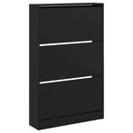 vidaXL Armoire à chaussures noir 80x21x125 5 cm bois d'ingénierie