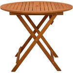 vidaXL Table de jardin pliante Marron Ø 90 x 75 cm