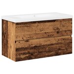 vidaXL Armoire lavabo avec bassin intégré vieux bois