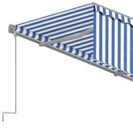 vidaXL Auvent automatique rétractable avec store 4 5x3 m Bleu et blanc