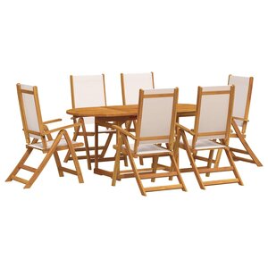 vidaXL Ensemble à Manger de jardin 7Pièces bois d'acacia solide textilène