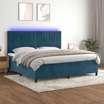 vidaXL Sommier à lattes de lit matelas et LED Bleu foncé 200x200 cm
