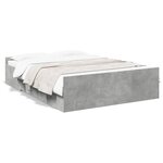 vidaXL Cadre de lit à tiroirs gris béton 135x190 cm bois d'ingénierie