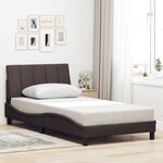 vidaXL Cadre de lit sans matelas marron foncé 100x200 cm tissu