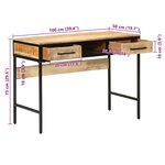 vidaXL Bureau d'écriture avec tiroir Marron 100 x 50 x 75 cm