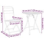 Ensemble de bistro pliable 3 pièces moutarde en acier