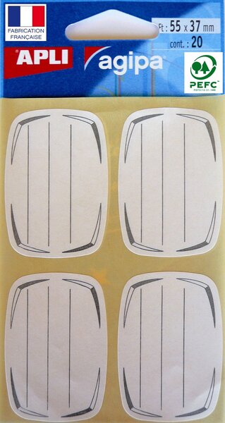 Étiquettes scolaires autocollantes Gris 37 x 55 mm