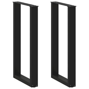 vidaXL Pieds de table de bar en U 2 pièces noir 50 x 90-91 cm acier