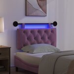 vidaXL Tête de lit suspendue Avec lumière LED Pourpre Velours