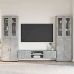vidaXL Ensemble meuble TV FLORIN Gris béton Bois d'ingénierie