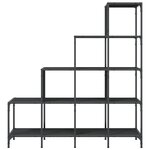 vidaXL Bibliothèque noir 122x30x132 cm bois d'ingénierie et métal