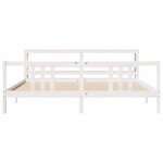 vidaXL Cadre de lit avec tête de lit sans matelas blanc 200x200 cm