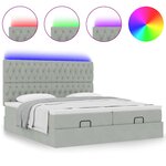 vidaXL Cadre de lit ottoman avec matelas gris clair 200x200 cm velours