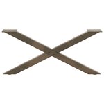 vidaXL Pieds de table basse en forme de X  2 pièces  acier naturel  70 x (30-31) cm