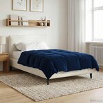 vidaXL Duvet complet toute l'année Bleu foncé 140 x 200 cm Microfibre