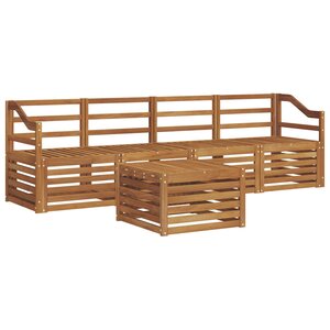 vidaXL Ensemble de canapés d'extérieur 5 pc Naturel