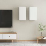 vidaXL Meubles TV 2 Pièces Blanc 30 5x30x60 cm Bois d’ingénierie
