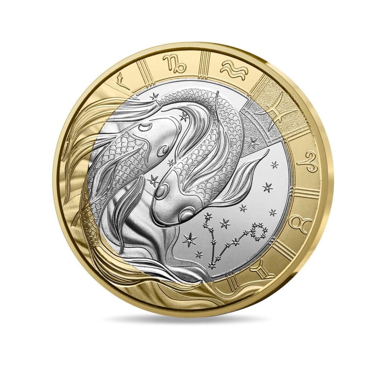 Médaille Astrologique Poisson (Pisces) En Argent – Modèle Augis