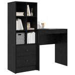 vidaXL Bureau avec tiroir avec étagère avec stockage 2 Pièces Chêne noir
