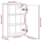 vidaXL Armoire Miroir de Salle de Bain Gris béton 43 x 16 x 62.5 cm