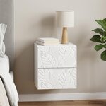 vidaXL Cabinet de chevet mural Blanc 34 5 x 33 x 40 cm