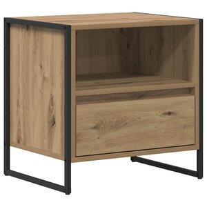 vidaXL Table de chevet avec tiroir Chêne artisan 50 x 39 5 x 50 cm