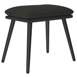 vidaXL Chaise de relaxation avec tabouret Noir Tissu
