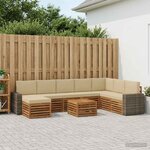 vidaXL Ensemble de canapés d'extérieur 9 Pièces Naturel et Beige