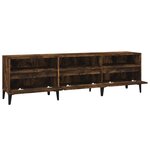 vidaXL Meuble TV chêne fumé 150x30x44 5 cm bois d'ingénierie