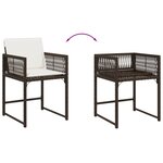vidaXL Chaises de jardin avec coussins lot de 4 marron résine tressée