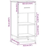 vidaXL Buffet sonoma gris 35 5x35x76 cm bois d'ingénierie et métal