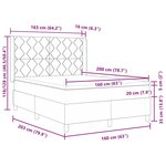vidaXL Lit à ressorts avec matelas Gris foncé 160 x 200 cm tissu