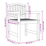 vidaXL Chaises de jardin lot de 6 58x59x88 cm bois massif de teck