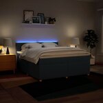vidaXL Sommier à lattes de lit avec matelas Bleu 180x200 cm Tissu