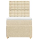 vidaXL Sommier à lattes de lit avec matelas Crème 90x200 cm Tissu