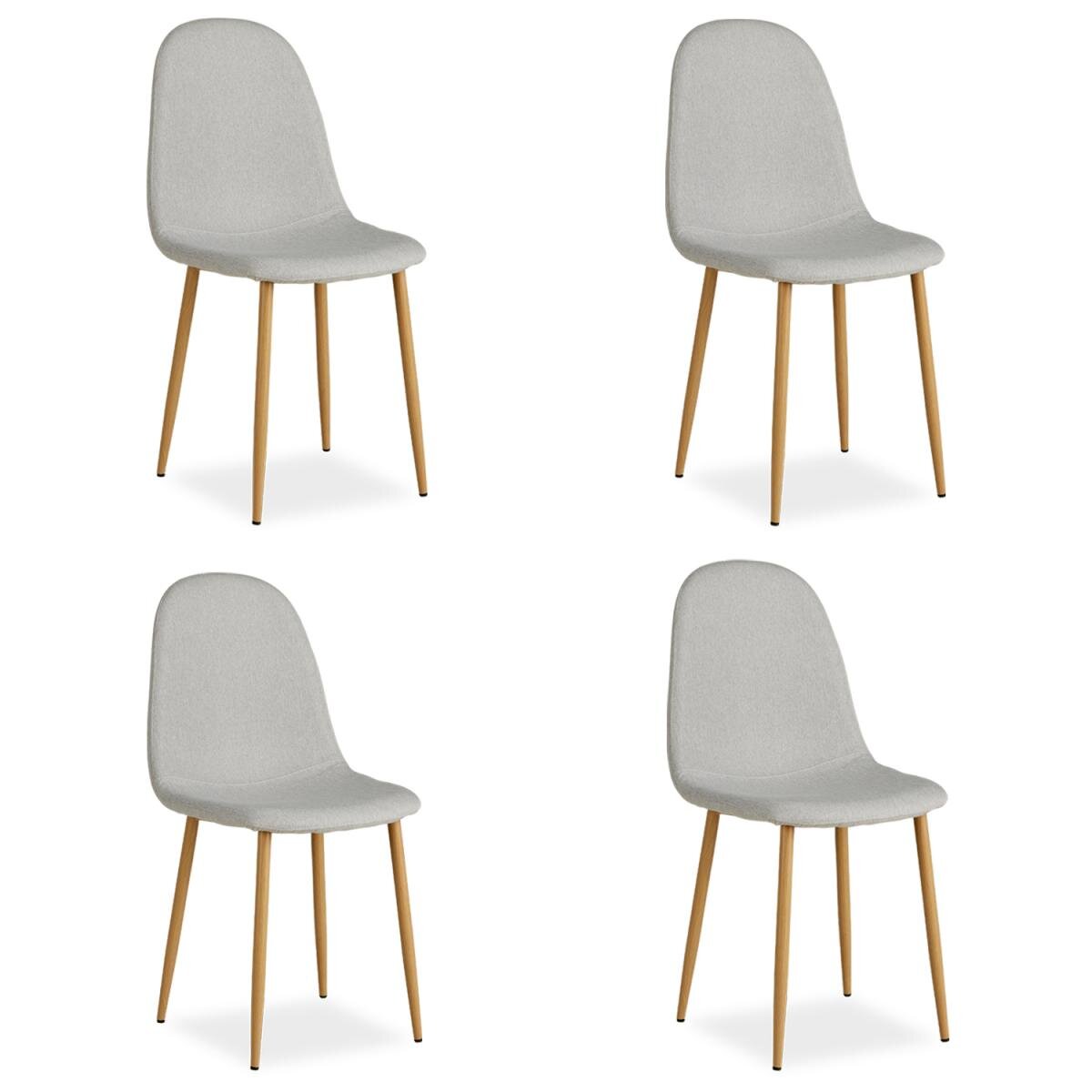 Lot 4 chaises grises contemporaine chaise salle à manger - Ciel & terre