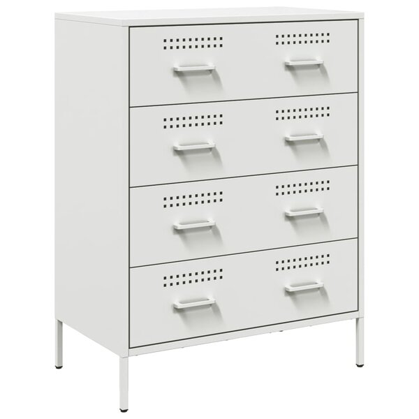 vidaXL Buffet blanc 68x39x89 cm acier
