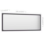 vidaXL Miroir de salle de bain Gris 100x1 5x37 cm Aggloméré