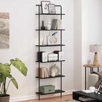 vidaXL Étagère Chêne noir 60 x 24 x 203 cm Bois d'ingénierie