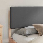 vidaXL Cadre de lit avec tête de lit rembourrée Gris foncé