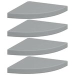 vidaXL Étagères d'angle flottantes 4 Pièces gris 35x35x3 8 cm MDF