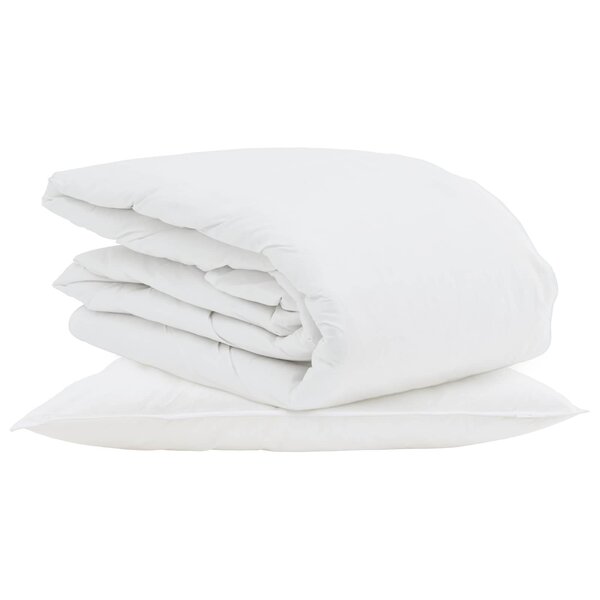 vidaXL Duvet d'été simple avec oreiller 2 pc Blanc Plume de canard