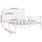 vidaXL Cadre de lit Blanc Bois de pin massif 150x200 cm Très grand