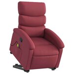 vidaXL Fauteuil inclinable de massage Rouge bordeaux Tissu