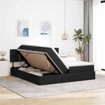 vidaXL Lit de Rangement Noir 180 x 200 cm Cuir synthétique