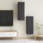 Vidaxl meubles tv 2 pièces gris 30 5x30x90 cm aggloméré